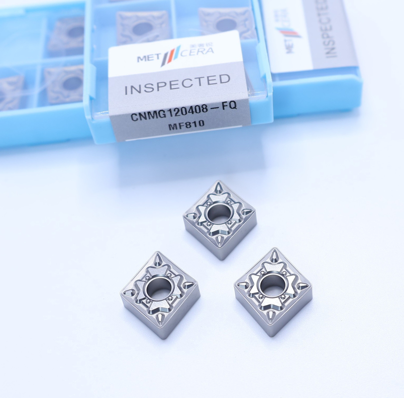 외부 회전 CNC 턴 머신 삽입 HRA92.5 강도 CNMG120408-FQ MF810 코팅되지 않은 탄화물 삽입 CNMG1204
