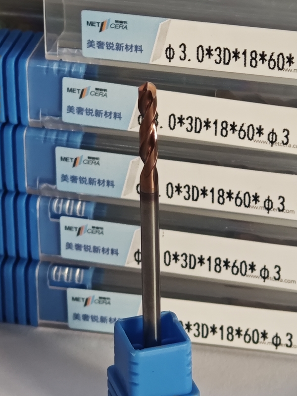 탄화탄소 절단 도구 코팅 3D/5D G-외부 냉각 액체 드릴 φ3.0 x 3D x 18 x 60 x φ3mm