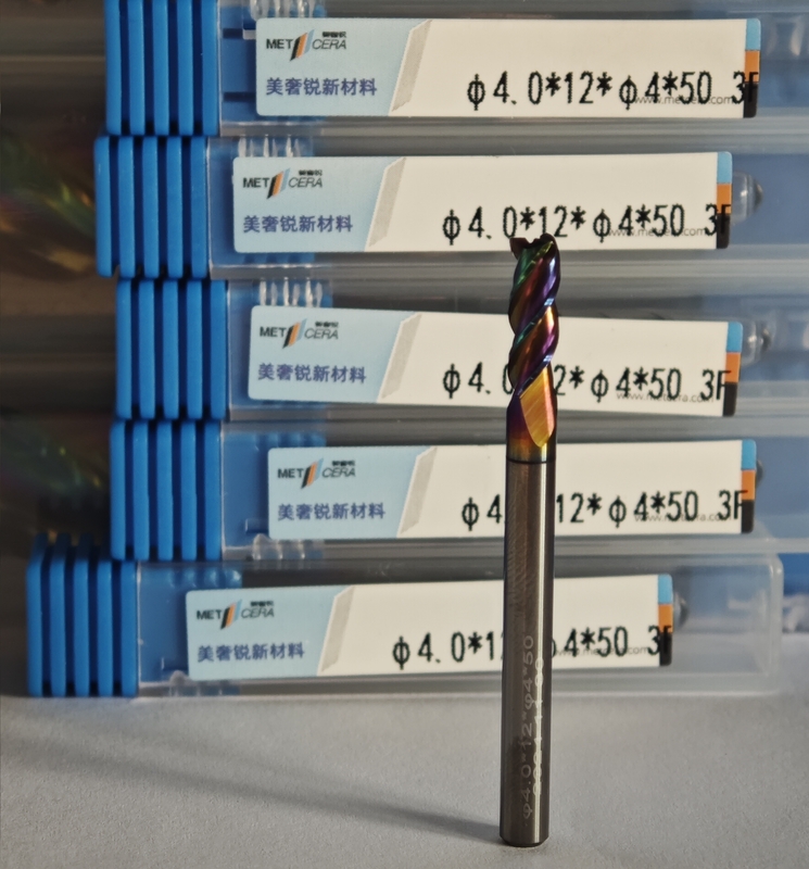 MAE PLUS 4mm 지름 고형 탄화물 끝 밀링 비철금속 가공 Φ4.0x12x4Dx50mm