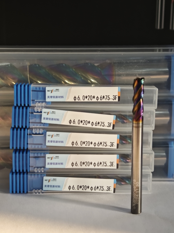 MAE PLUS 비철금속 알루미늄 및 구리 가공용 코팅 탄화물 끝 밀리 Φ6.0x20x6Dx75mm