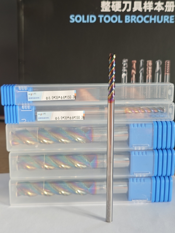 MAE PLUS 긴 길이 탄화물 밀 3 플루트 비철 금속, 알루미늄 및 구리 가공 밀 6mm, Φ6.0x35x6Dx150mm