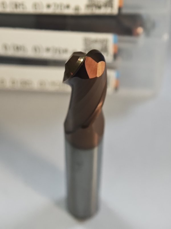MPB2 고체 탄화물 공 코 끝 밀 2 플루트 R0.5-10, 10mm, Φ10.0 ((R5.0) x20x10Dx75mm