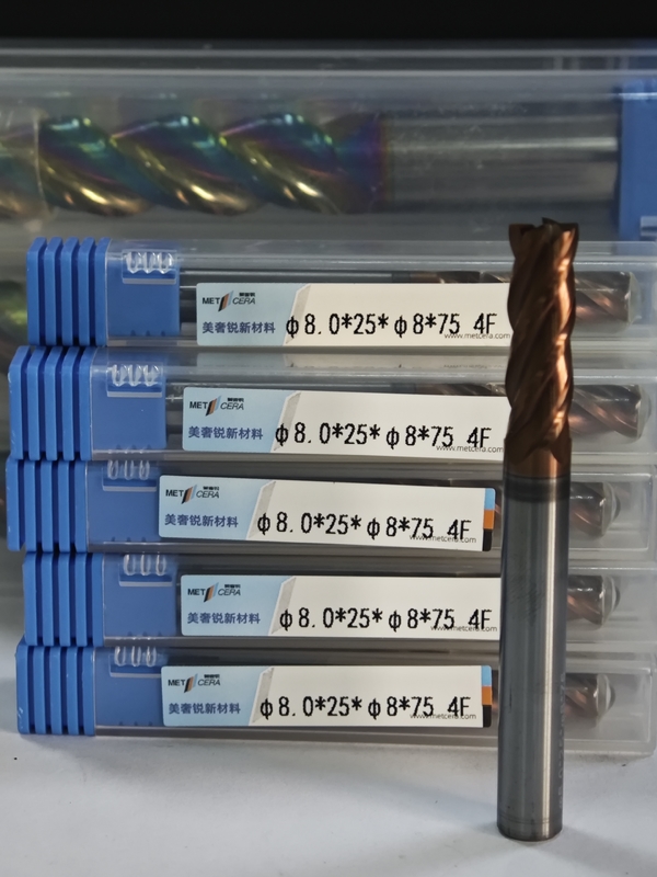 MPE4 HRC55-HRC60 고체 탄화탄소 절단기, 4 플루트 평면 끝 밀, CNC 밀 절단기, 4F 고체 탄화탄소 평면 끝 밀