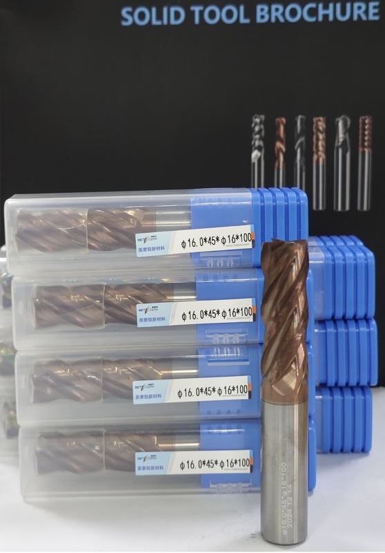 MPE4 φ16.0 x 45x φ16 x 100mm 고체 탄화물 프레싱 커터 4 플루트 평면 끝 밀 CNC 밀 커터