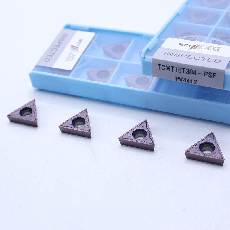 CNC 블레이드 TCMT16T304 텅스텐 탄화물 삽입 TCMT 32.51 1/2 톱니 회전 도구, PVD 코팅, 마무리 칩 브레이커, 붉은 보라색