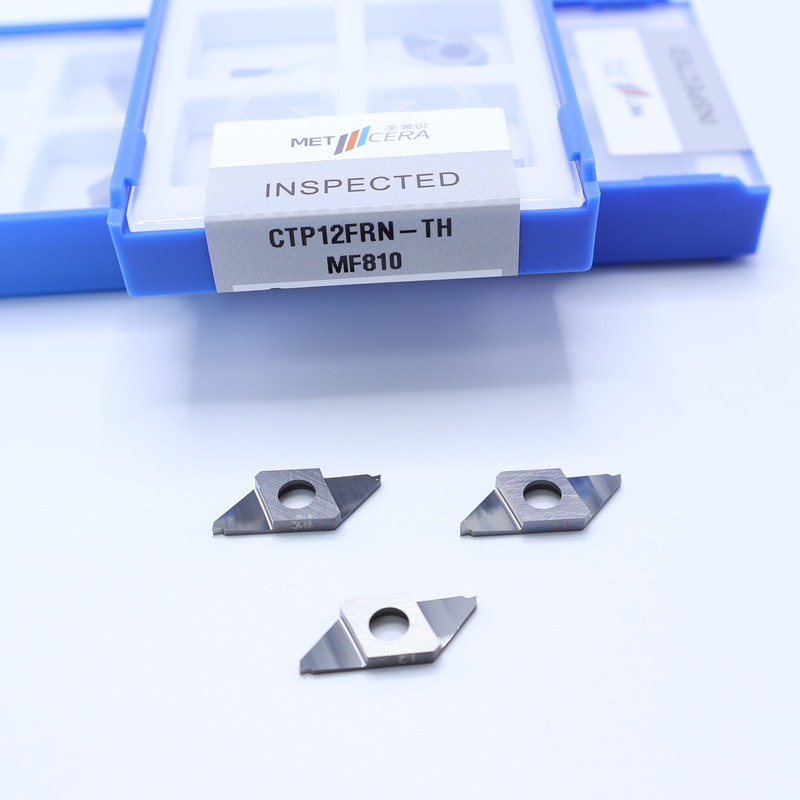 부착되지 않은 분리 표시 가능한 삽입품 등급 MF810 CNC 탄화물 삽입품 절단용 CTP12FRN-TH