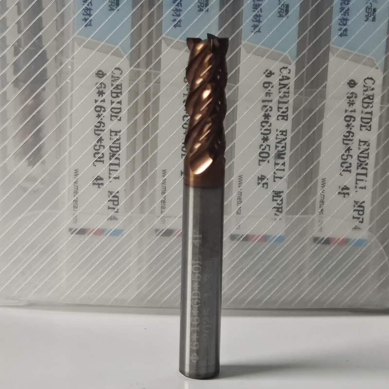 MPF4 솔리드 카비드 6mm 유니버설 4 플루트 평면 끝 밀 6x16x6Dx50mm 탄소 강철 및 저탄소 합금 강철 절단