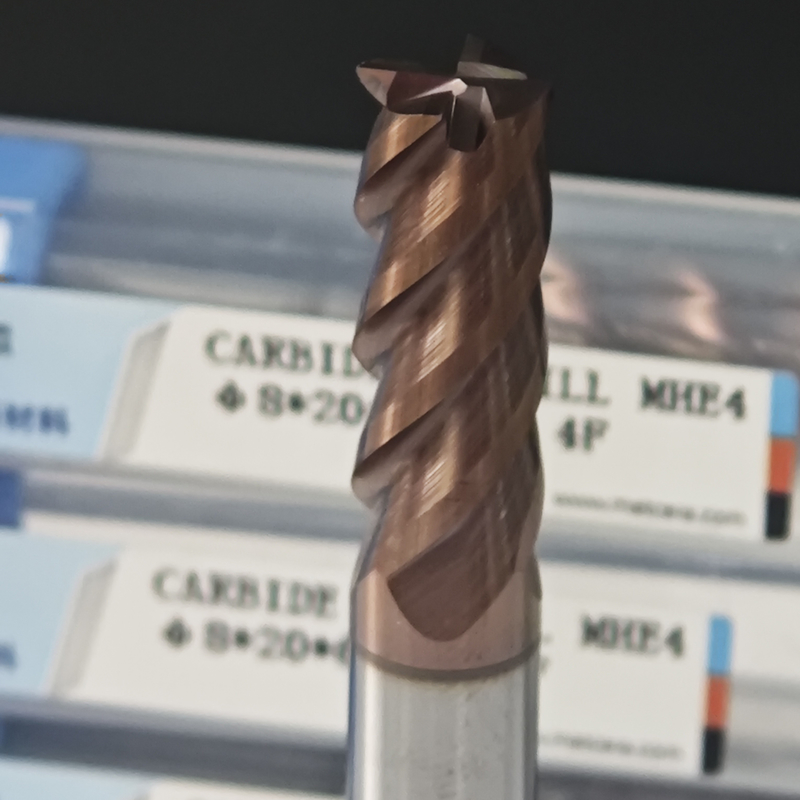 8mm 거친 처리 TiAlSi 코팅 HRC55-60 강도 낮은 합금 강철 작업 부품을위한 네 가지 가장자리 평면 프레싱 커터