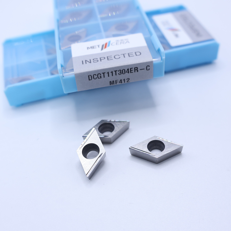 MF412/PV4312 등급 은 / 청동 DCGT07 DCGT11 C 끝 칩 브레이커와 탄화물 CNC 회전 삽입