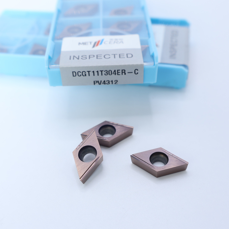 MF412/PV4312 등급 은 / 청동 DCGT07 DCGT11 C 끝 칩 브레이커와 탄화물 CNC 회전 삽입