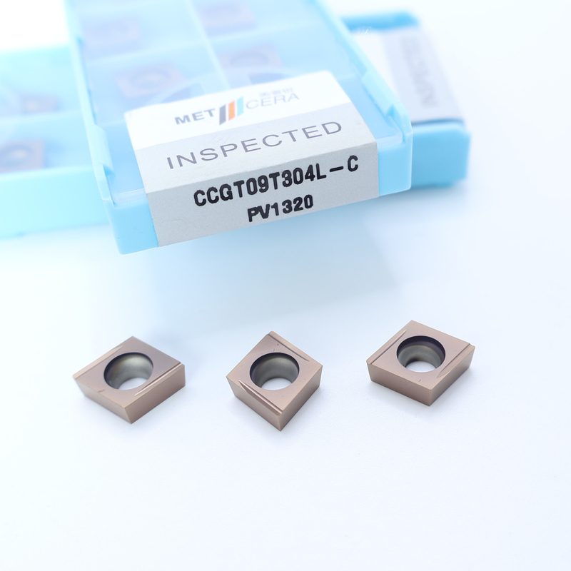 탄소 강철 워크피스 CCGT06 CCG09 CNC 가공을 위한 끝 및 C 끝 칩 브레이커와 함께 세르메트 턴링 삽입
