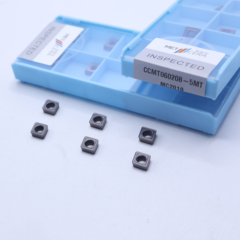 CCMT06 CCMT09 5MT 반 완성된 칩 브레이커와 함께 긍정적인 CNC 회전 삽입, 세르메트 회전 삽입