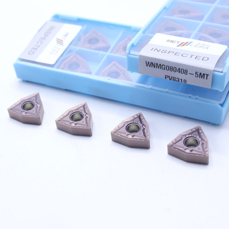 WNMG08 PVD 코팅 탄화물 회전 삽입기 철강 및 합금 철강을위한 5MT 칩브레이커