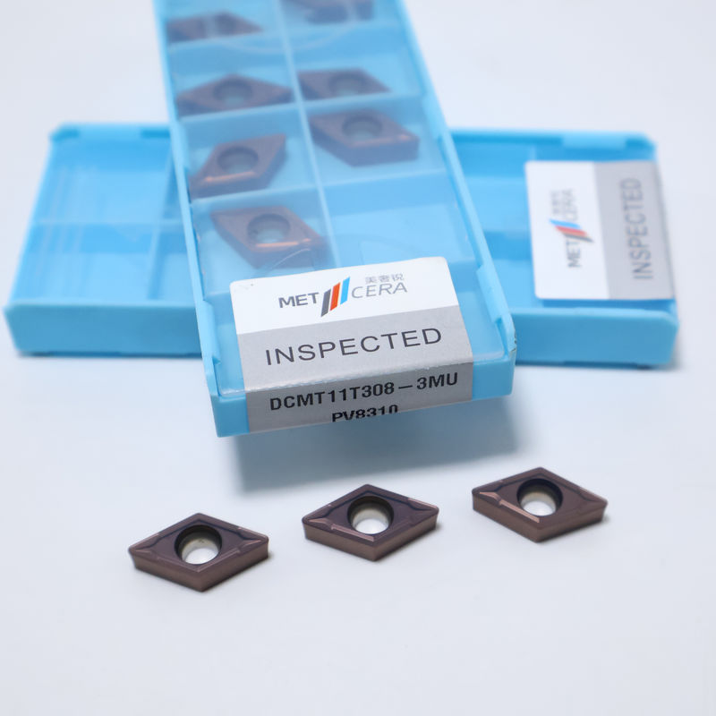 DCMT07 DCMT11T3 55° 강철, 스테인리스강용 마름모형 초경 선삭 인서트, 3MU 칩브레이커의 정면 인서트