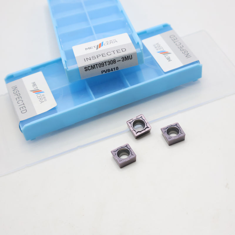 SCMT09T308 3MU 칩브레이커에 스테일, 스테인리스 스틸을 위한 90° 평면 탄화물 회전 삽입