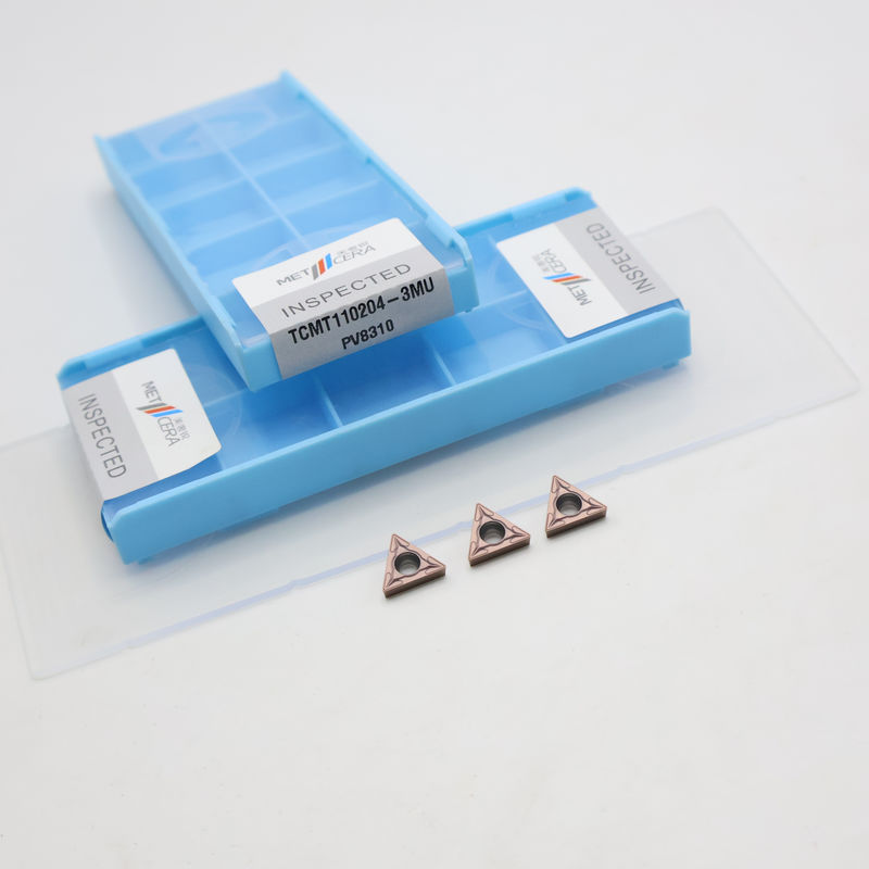 코팅된 초경 선삭 인서트 TCMT09 TCMT11 TCMT16 정면 CNC 인서트, 3MU 세미 피니시 칩브레이커 포함