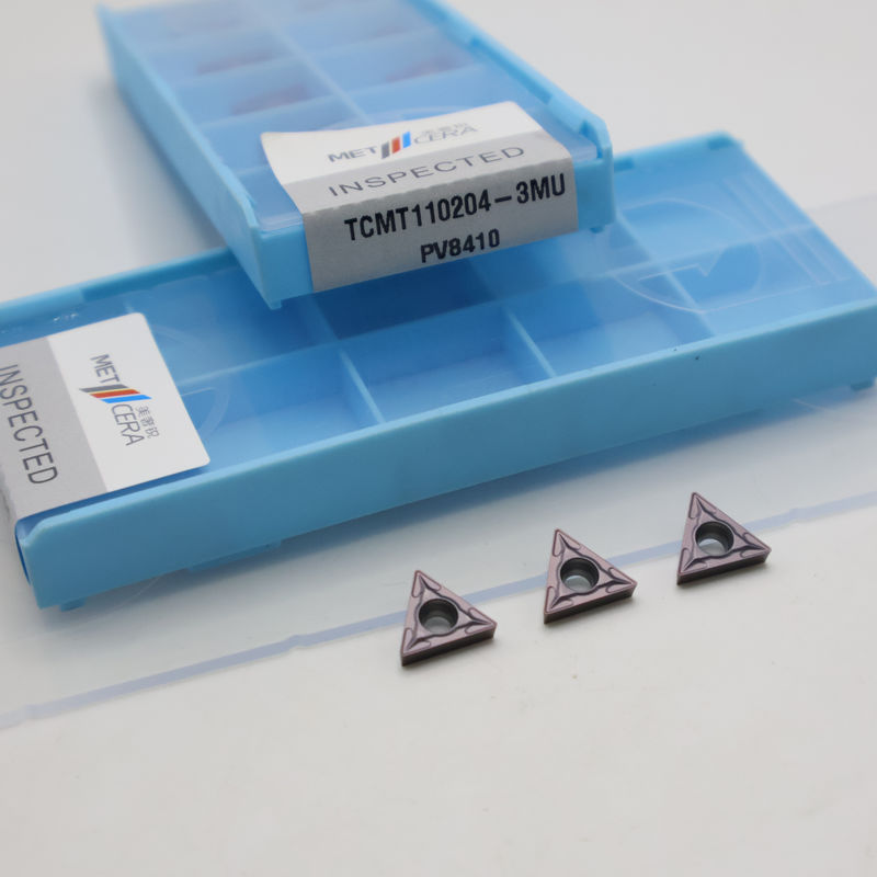 코팅된 초경 선삭 인서트 TCMT09 TCMT11 TCMT16 정면 CNC 인서트, 3MU 세미 피니시 칩브레이커 포함