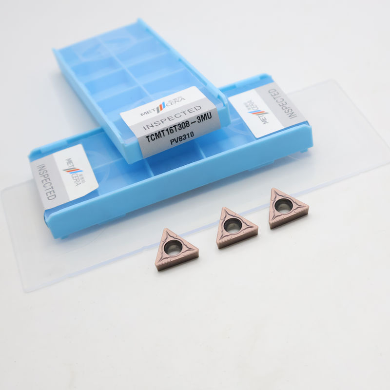 코팅된 초경 선삭 인서트 TCMT09 TCMT11 TCMT16 정면 CNC 인서트, 3MU 세미 피니시 칩브레이커 포함