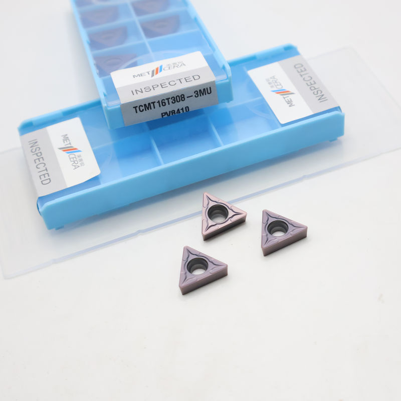 코팅된 초경 선삭 인서트 TCMT09 TCMT11 TCMT16 정면 CNC 인서트, 3MU 세미 피니시 칩브레이커 포함
